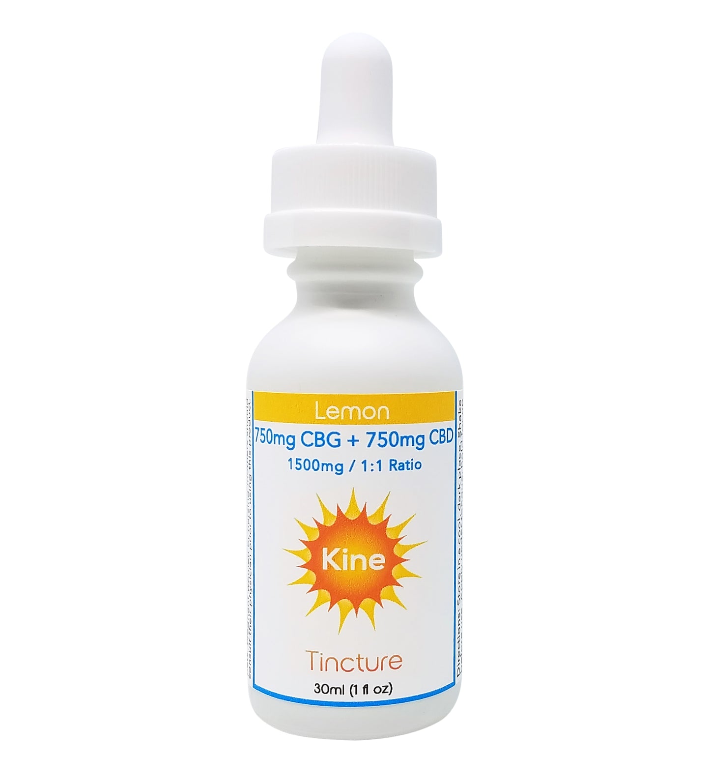 Kine Lemon Flavored Organic Tincture CBG CBD 1:1 1500mg drops