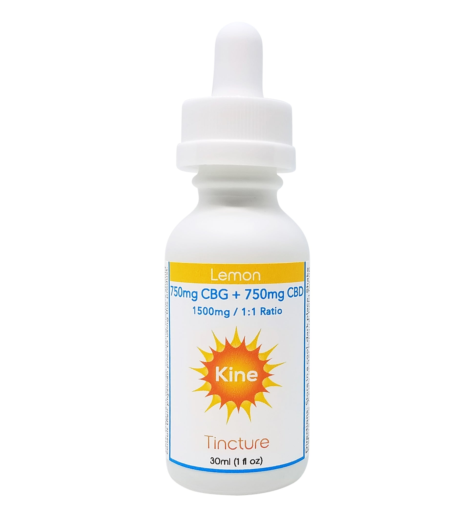 Kine Lemon Flavored Organic Tincture CBG CBD 1:1 1500mg drops