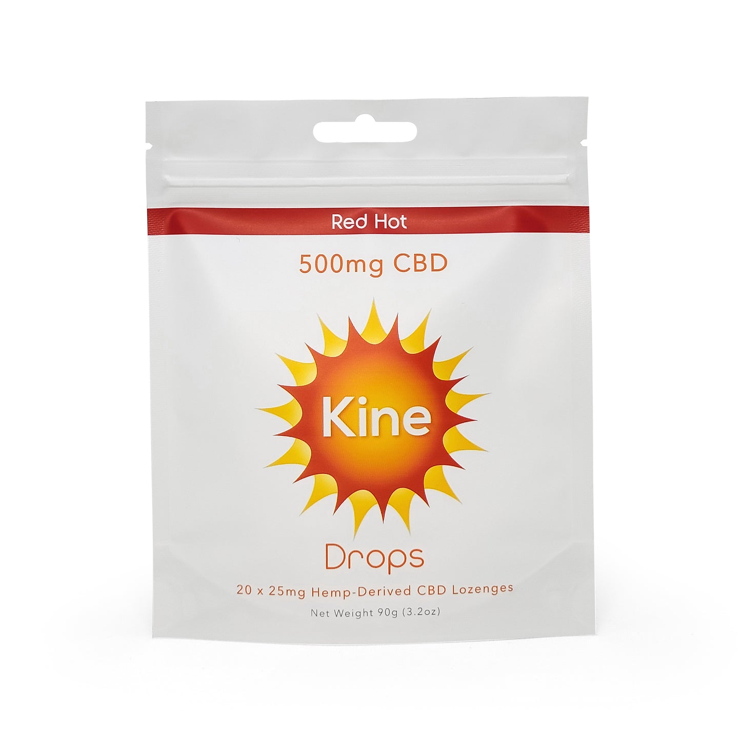Kine Red Hot Cinnamon Flavored Organic CBD 25mg 500mg Drops Lozenges