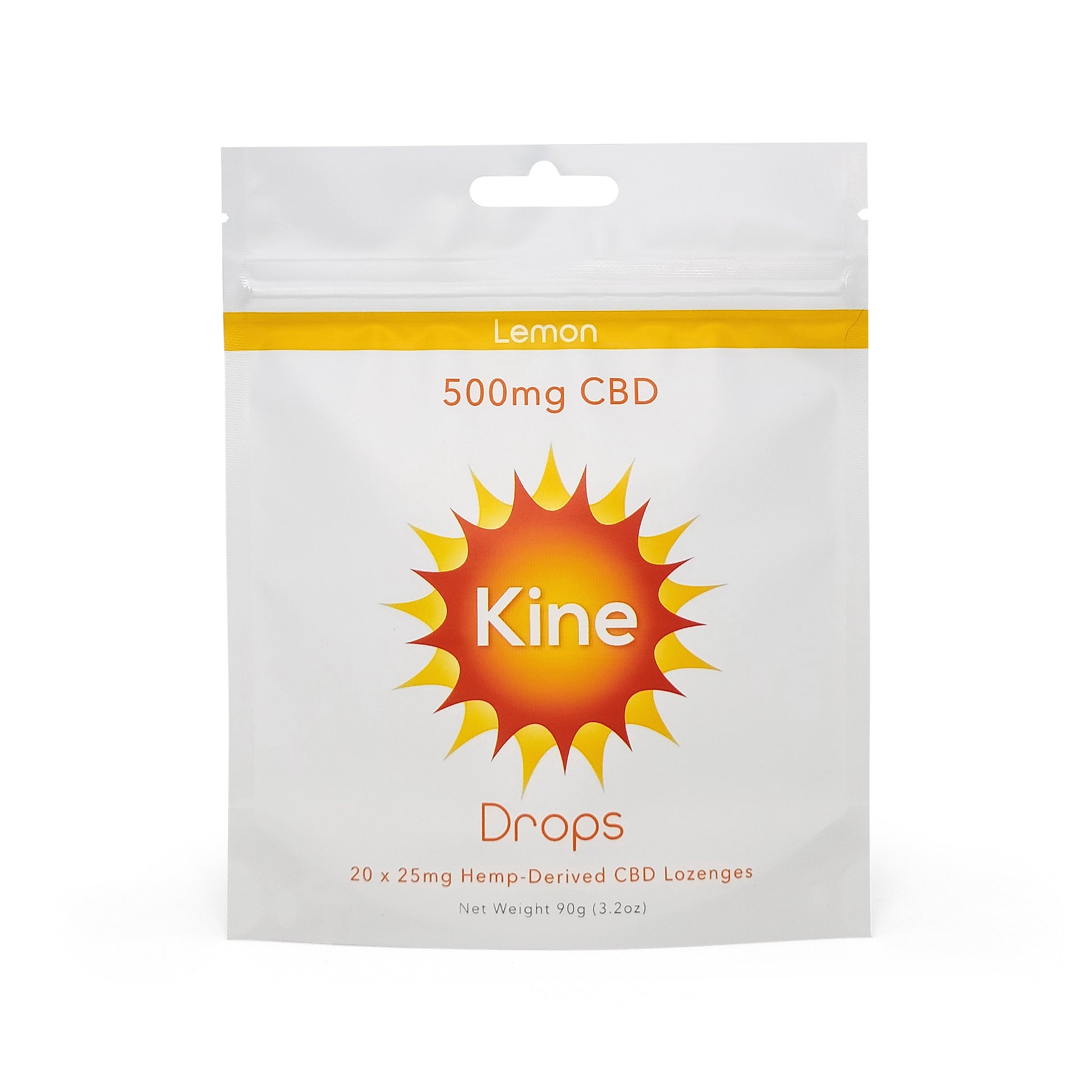 Kine Lemon 25mg 500mg CBD Drops Lozenges