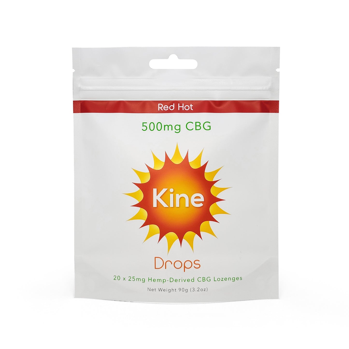 Kine Red Hot Cinnamon Flavored Organic CBG 25mg 500mg lozenge drops organic