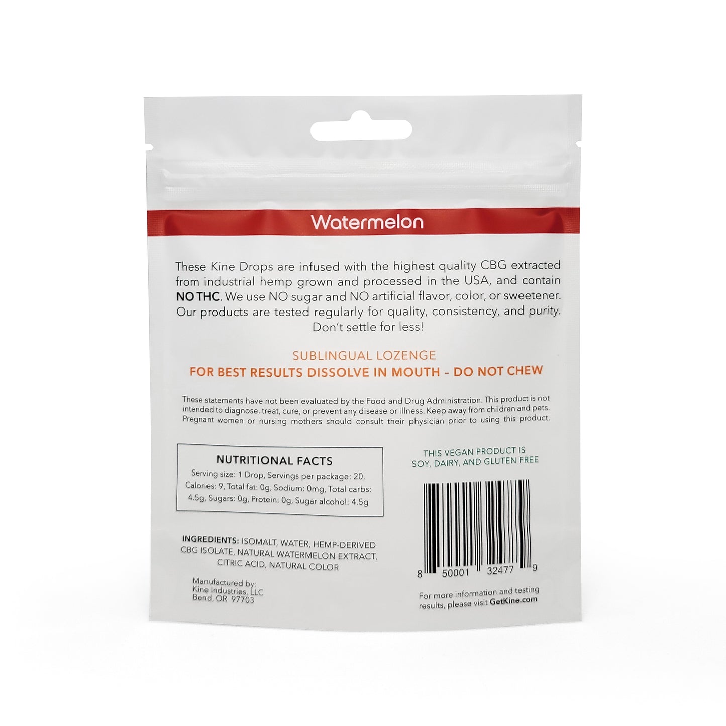 Watermelon CBG 25mg 500mg CBG lozenges cough drops organic hemp nutrition