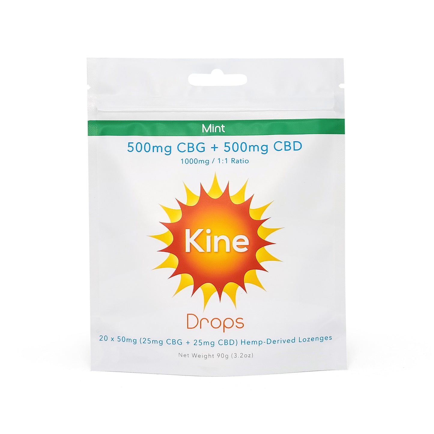 Kine Mint Flavored Organic CBG CBD 1:1 50mg 1000mg lozenge drops