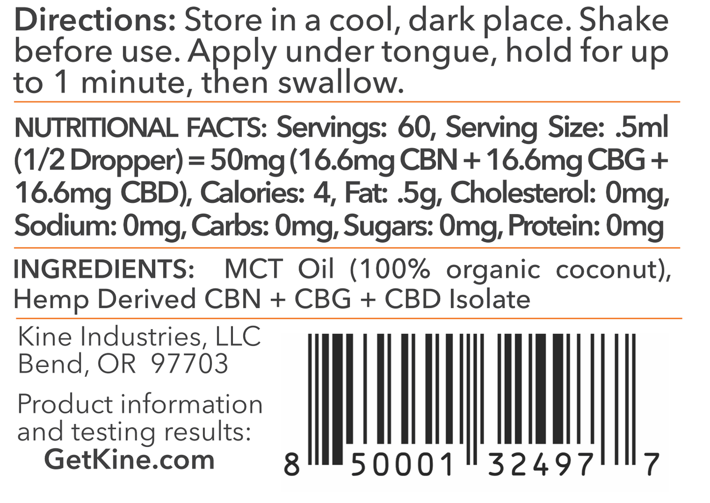 Unflavored Neutral CBN/CBG/CBD 1:1:1 ratio 1500mg 3000mg tincture oil organic hemp nutrition