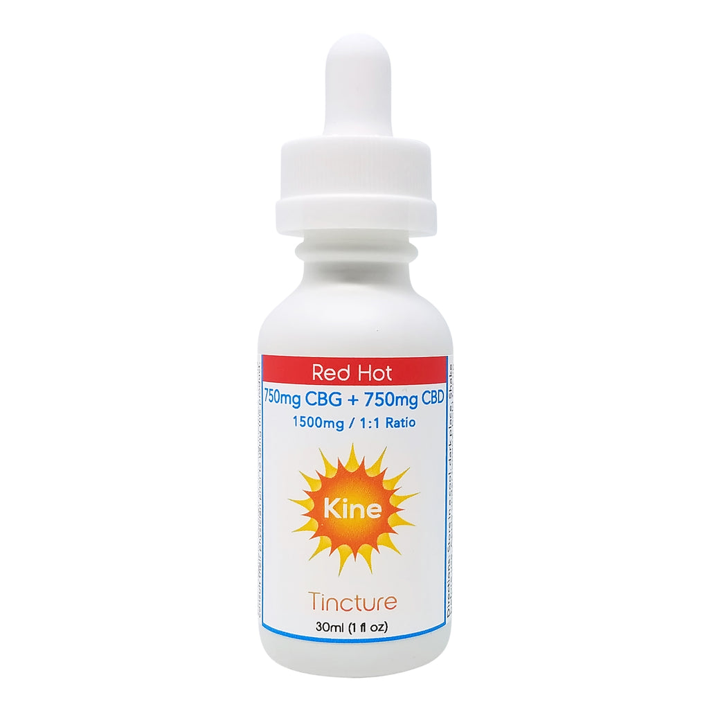 Kine Red Hot Cinnamon Flavored Organic CBG CBD 1:1 1500mg tincture drops