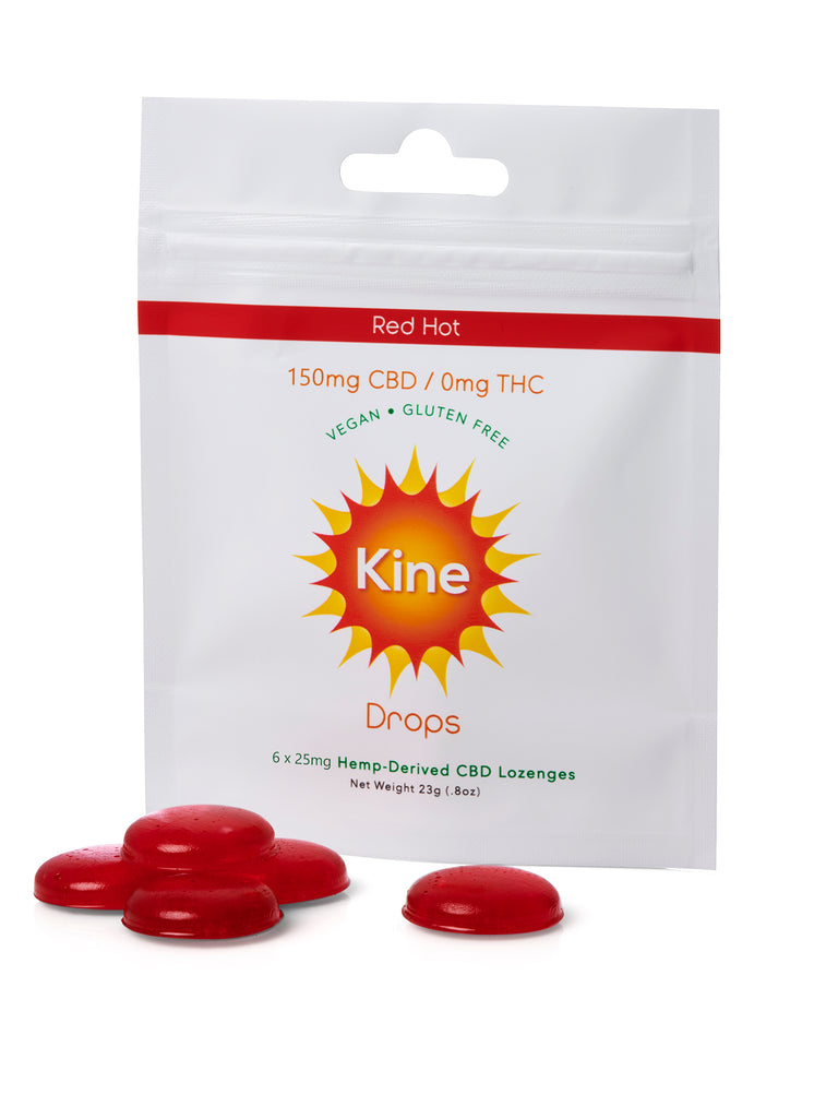 Kine Red Hot Cinnamon Flavored Organic CBD 25mg 150mg Drops Lozenges 