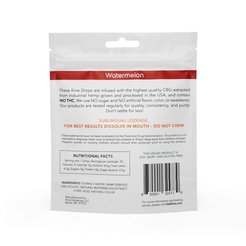 Watermelon CBG 25mg 500mg CBG lozenges cough drops organic hemp nutrition