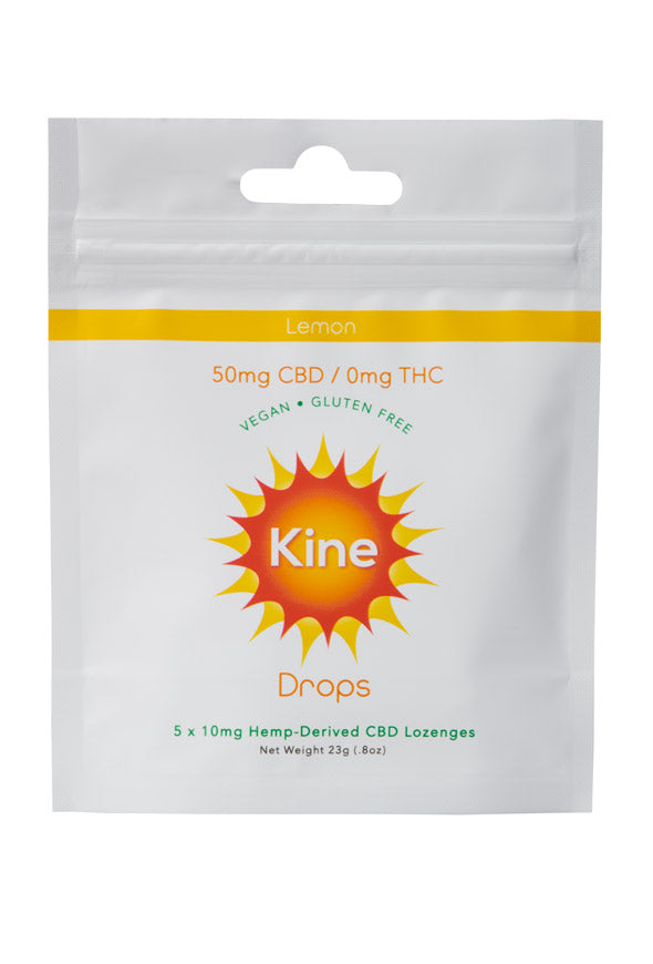 Kine Lemon 10mg 50 mg CBD Drops Lozenges 