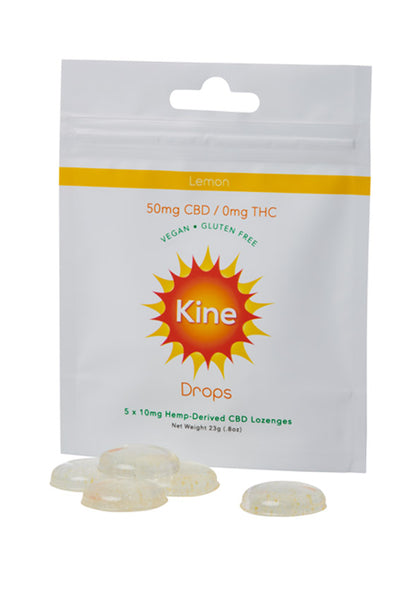 Kine Lemon 10mg 50 mg CBD Drops Lozenges 