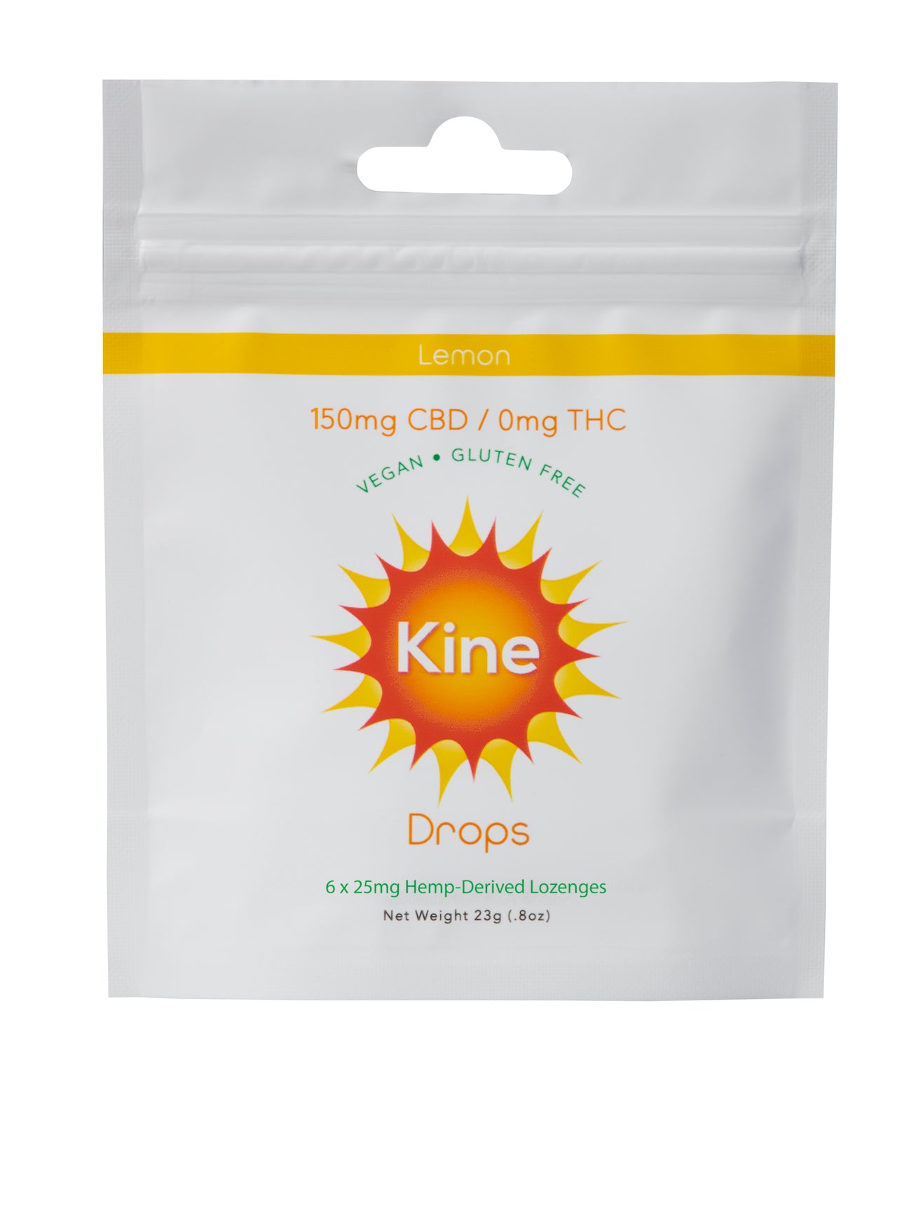 Kine Lemon 25mg 150mg CBD Drops Lozenges 