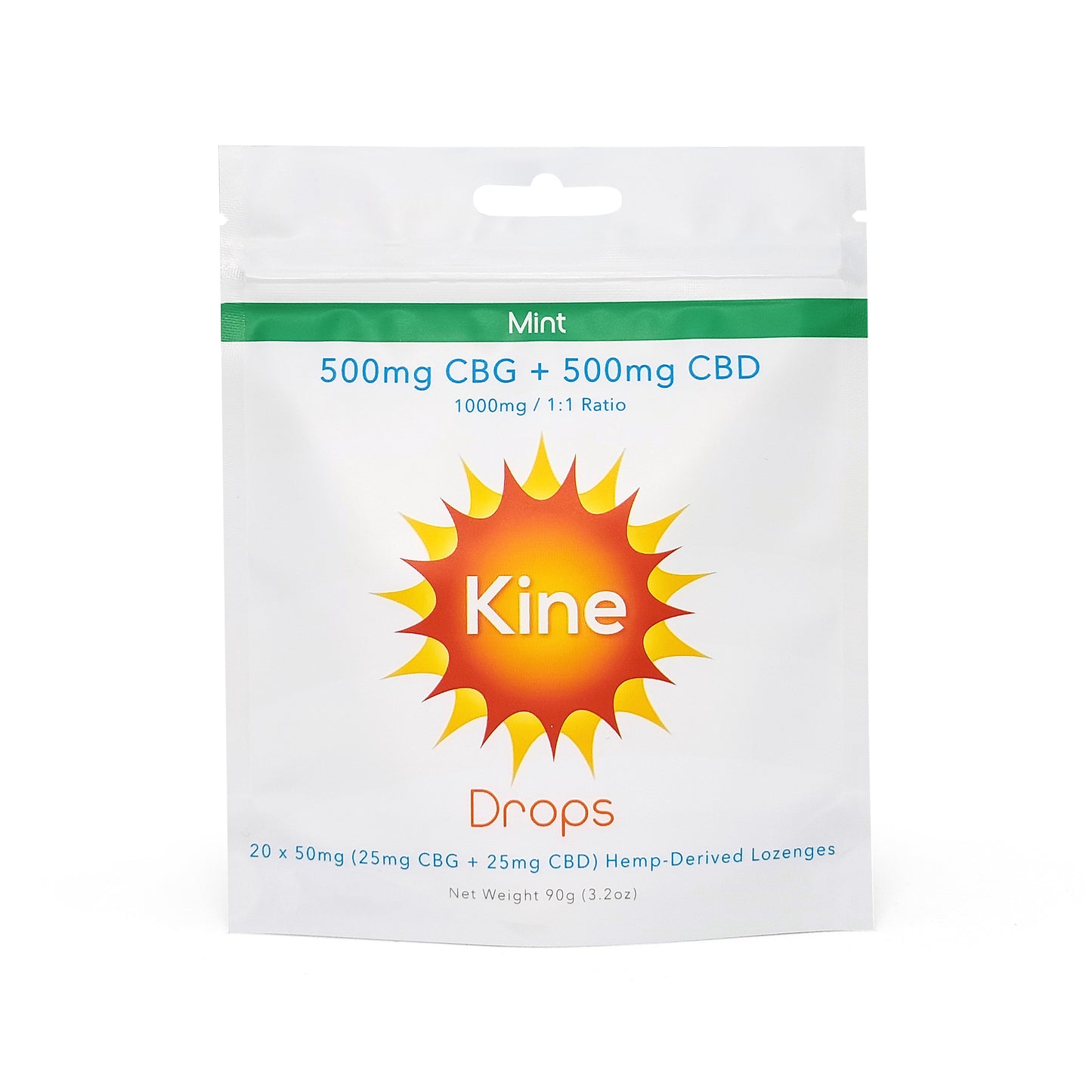 Kine Mint Flavored Organic CBG CBD 1:1 50mg 1000mg lozenge drops 
