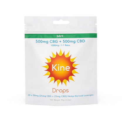 Kine Mint Flavored Organic CBG CBD 1:1 50mg 1000mg lozenge drops 
