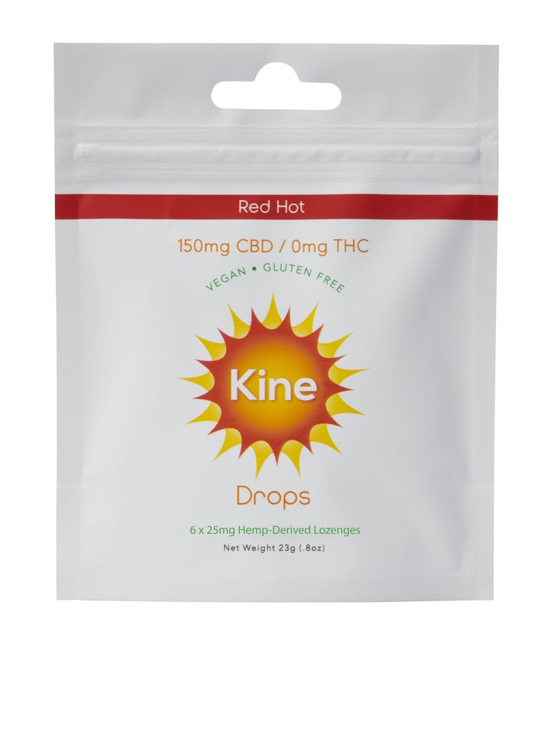 Kine Red Hot Cinnamon Flavored Organic CBD 25mg 150mg Drops Lozenges 