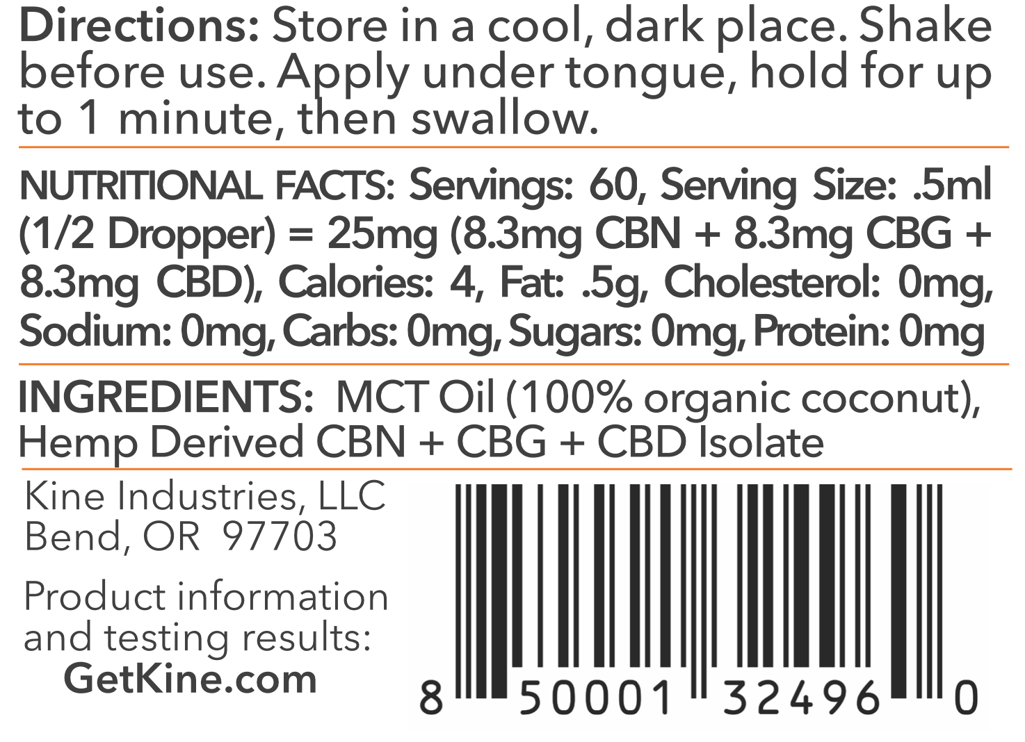 Unflavored Neutral CBN/CBG/CBD 1:1:1 ratio 1500mg 3000mg tincture oil organic hemp nutrition